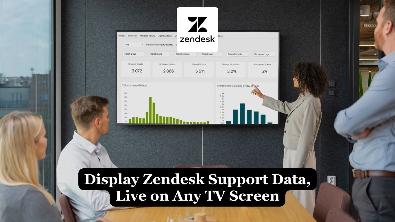 Screen Help Send Data Zendesk Support Dashboard on TV or Any Screen | RocketScreens