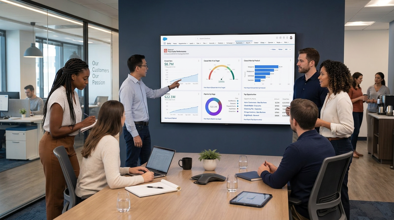 The Benefits of Displaying Salesforce KPIs Across Your Sales Floor