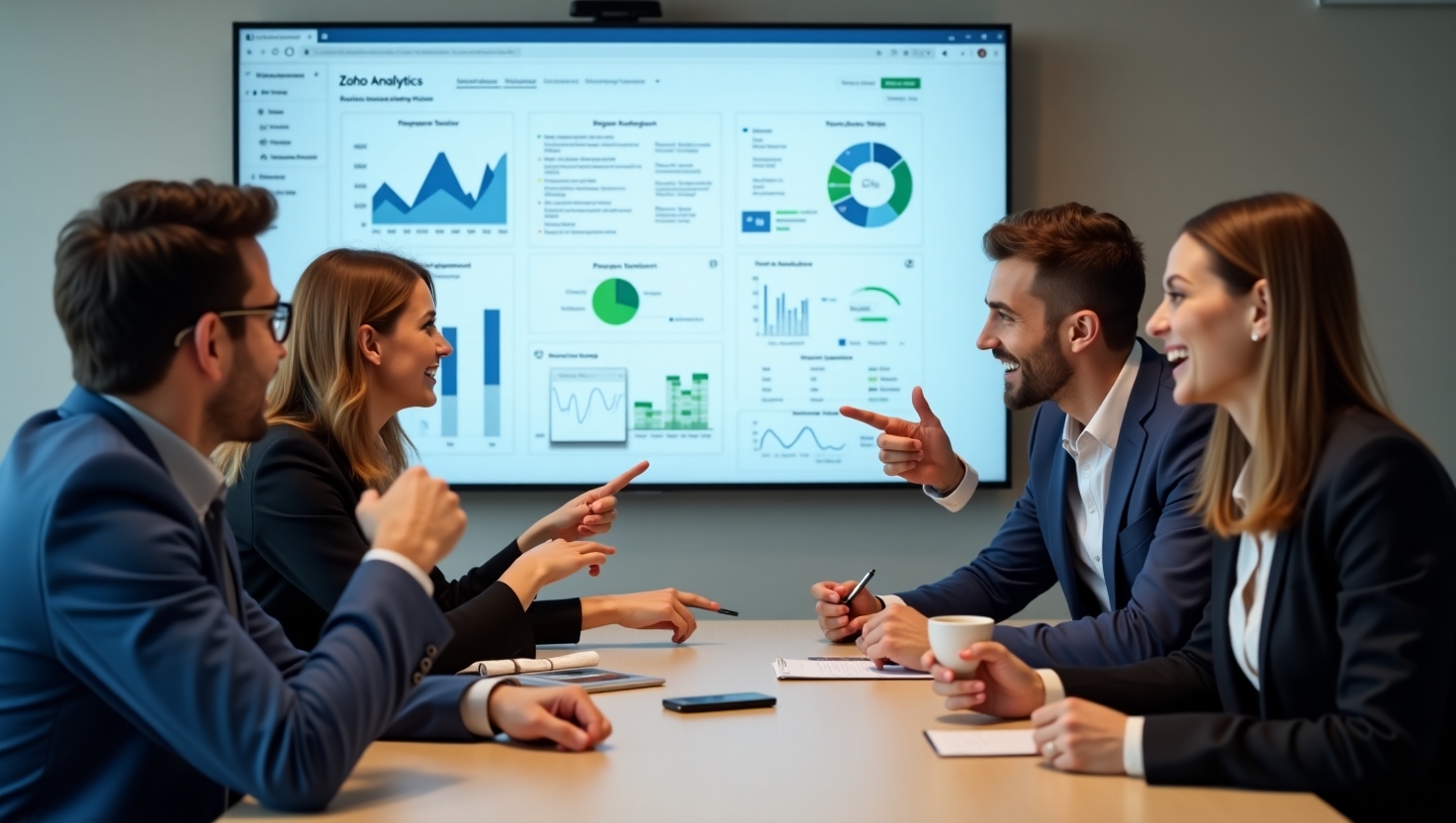 Zoho Analytics Digital Signage Integration | Display BI Dashboards with RocketScreens